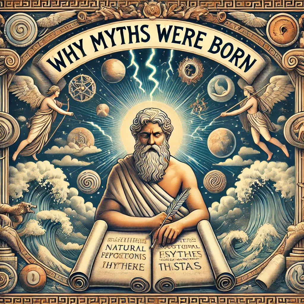 Why-Myths-Were-Born-An-ancient-Greek-philosopher-surrounded-by-scrolls-and-texts-contemplating-the-mysteries-of-the-universe.-The-background-featur.webp