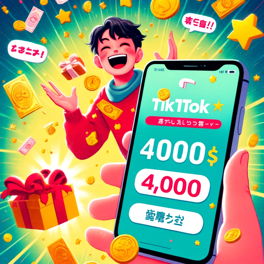 TikTokLiteで4000円獲得